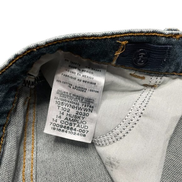 Wrangler Classic Boot Jeans Boys Size 14 Husky Adjustable Waist Mid Rise Blue - Picture 3 of 8